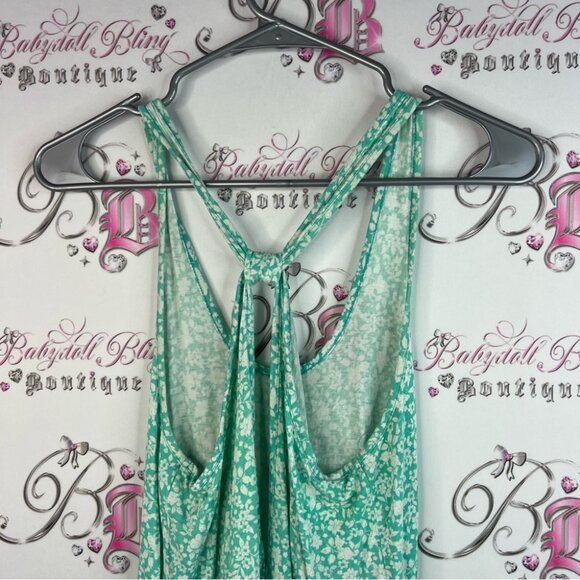 La Vie En Rose Dress flowers blue green Mint Floral Dress - Picture 8 of 12